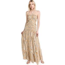 Lucine Paisley Silk Maxi Dress - Yellow