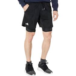 adidas Men's Melbourne Tennis Two-in-One 7-inch Shorts - Black