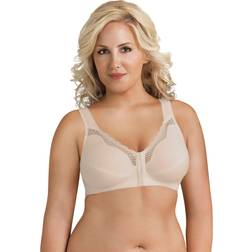 Exquisite Form Women's Front Close Cotton Posture Bra - White