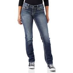 Silver Jeans Suki Mid Straight Dark Wash Indigo x