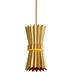 CORBETT LIGHTING Moxy 1 Light Gold Leaf Pendant Lamp