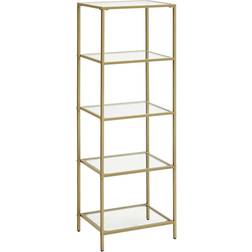 Vasagle Gold 5-Tier Glass Unit Book Shelf