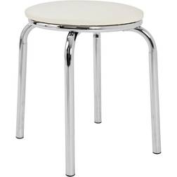 HAKU Möbel Rond Empilable Assise En Tissu Blanc Tabouret