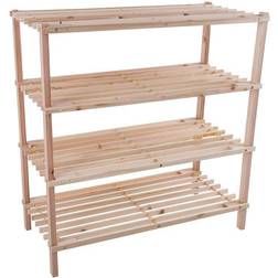 Lavish Home Portsmouth Wood 4-Tier Space Saver Shoe Rack