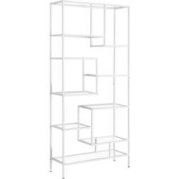 Monarch I 7159 72"H Metal Tempered Glass Book Shelf