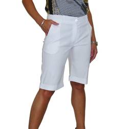 Paulo Due Ladies Above The Knee Stretch Shorts - White