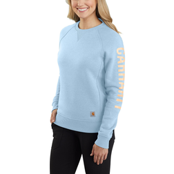 Carhartt Women's Relaxed Fit Midweight Crewneck Block Logo Sleeve Grap
