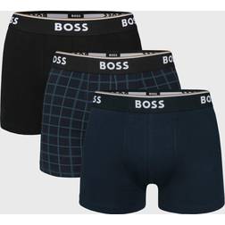 HUGO BOSS Power Design Cotton Stretch Trunks - Svart/Blå