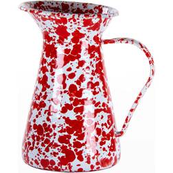 Golden Rabbit Enamelware Red Swirl Pitcher