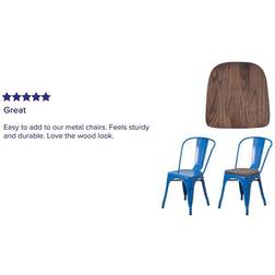 Flash Furniture Rustic Walnut Seat Kitchen Chair