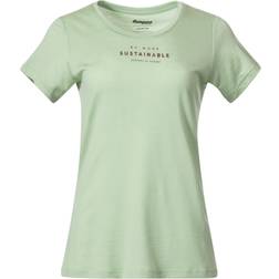 Bergans Graphic Wool Tee Women - Light Jade Green/Chianti Red