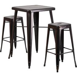 Flash Furniture Stone Commercial Grade 23.75 Square Bar Table