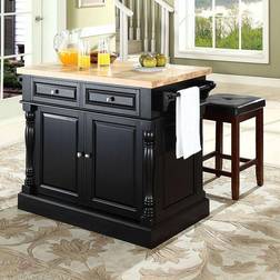 Crosley Oxford Collection KF300065BK Kitchen Island with Dining Set