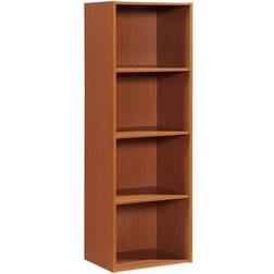 Hodedah HID24 Cherry Four Bookcase Book Shelf