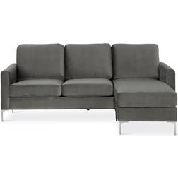 Novogratz Chapman Sectional Velvet Blue Sofa