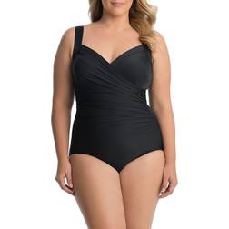 Miraclesuit Plus Sanibel Draped One-Piece Swimsuit BLACK