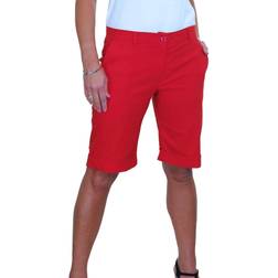 Paulo Due Ladies Above The Knee Stretch Shorts - Red