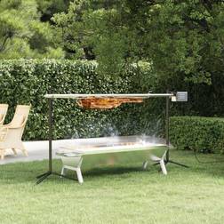 vidaXL Grillbakke 118x42x30,5 rustfrit sølvfarvet Serveringsbakke