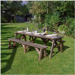 Rutland County Garden Furniture Oakham 8ft Rounded Dining Set