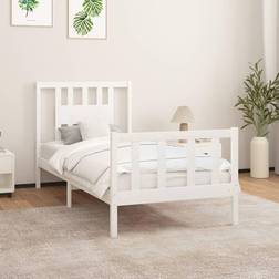 vidaXL Bed Frame with Headboard White