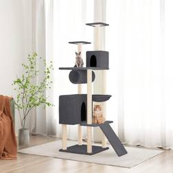 vidaXL Albero per Gatti con Tiragraffi 168 cm