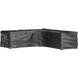 vidaXL Funda Para Muebles De Jardín Forma De L 16 Ojales 285x285x70 cm - Negro