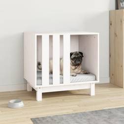 vidaXL White, 60 Solid Wood Pine Dog House Dog Cage Pet House Cabin Multi Colours/Sizes