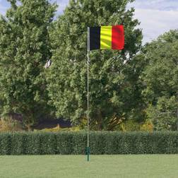 vidaXL Belgium Flag and Pole 5.55 m