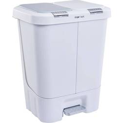 N' 11 Gal. White Dual Trash and Recycling Bin with Slow Close Lid