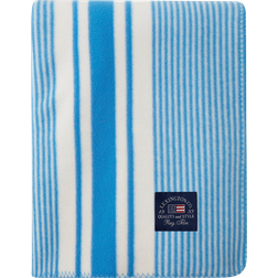 Lexington Striped Fleece Teppe Blå, Hvit (170x130cm)