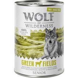 Wolf of Wilderness Økonomipakke: 24 400 Senior "Frilandskød" Green Fields Frilandslam