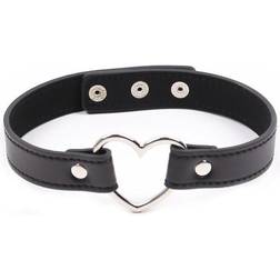 Fetish Addict Collar with Heart Shaped Hoop 41.5 cm