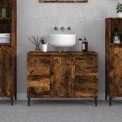 vidaXL Smoked Oak Sink Cabinet Engineered Wood