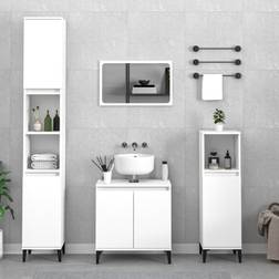 vidaXL Mobili da Bagno 3 pz Bianco in Legno Multistrato MXL 125312