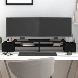 vidaXL Monitor Stand Black 100 x 27.5 x 15 cm TV Bench