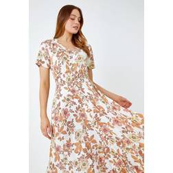 Roman Floral Print Button Detail Maxi Dress