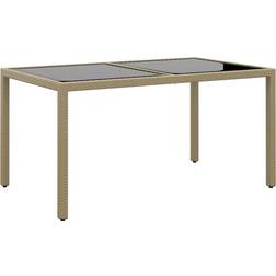 vidaXL Garden Table 150 x 90 x 75 cm Tempered Glass and Poly