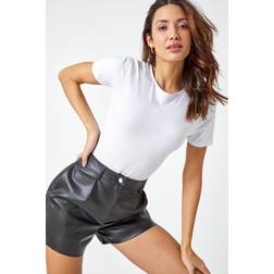 Roman Faux Leather Shorts