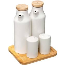 Northix Set Huile Et Plat Ceramic 18 cm Blanc Distributeur d'Huile et de Vinaigre