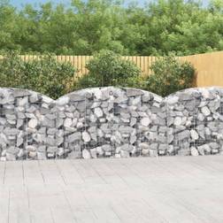 vidaXL Panier De Gabions Arqué Cage À Gabion Patio Extérieur 200x50x100/120 cm