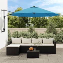 vidaXL Wall-mounted Parasol with LEDs Sea