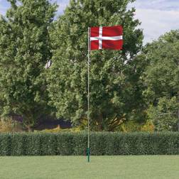 vidaXL Drapeau Du Danemark Et Mât 5,55 m Aluminium