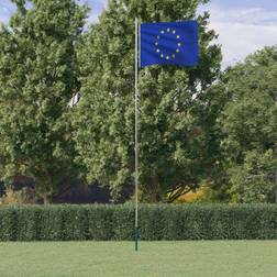 vidaXL Mástil Y Bandera De Europa Aluminio 6.23 m