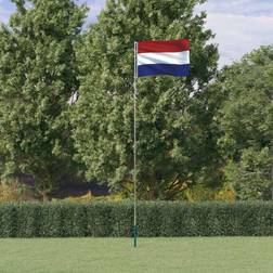 vidaXL Netherlands Flag and Pole 5.55 m