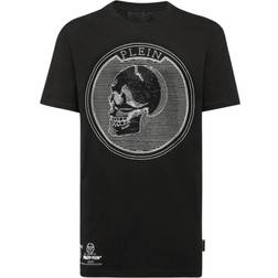 Philipp Plein Large Circle Skull Logo T-shirt - Black