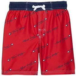 Tommy Hilfiger Big Boys Logo Script Swim Trunks Red Red