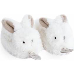 Lapin Bonbon Chaussons avec hochet Taupe