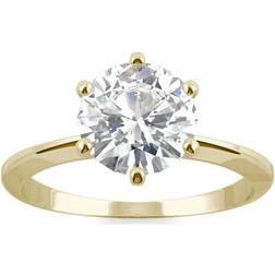 Charles & Colvard 6-Prong Solitaire Ring - Gold/Diamond