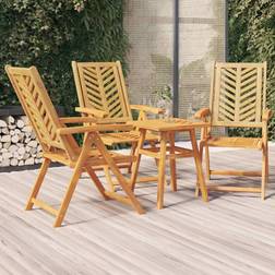 vidaXL Lot de 3 Chaises de Jardin Inclinables, Bois Massif d'Acacia