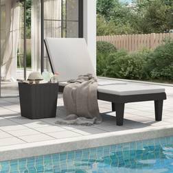 vidaXL Chaise Longue Lit de Bronzage Transat de Jardin Patio Terrasse Moderne Noir Polypropylène